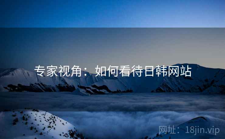 专家视角：如何看待日韩网站