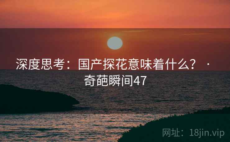 深度思考：国产探花意味着什么？ · 奇葩瞬间47